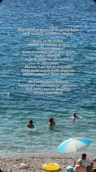 Objašnjavala sam kolegici koja je bila ljuta jer joj je mama opet donijela u šerpici neki ručak kao par dana prije da meni nije do ručkova, šerpica, ne mislim ni da mi trebaju čuvati djecu kad mi padne na pamet.

Ostadosmo ih željni, eto to je.

Dolazak dede & nane se u našoj kući čeka kao Nova godina, izviruje se s prozora, računa koliko još puta prespavati, kad odlaze svojoj kući niko ne može spavati, svako malo im “nešto upada u oko i stomak ih boli jer su pojeli previše slatkiša”.

Živim taj život punih 10 godina.
Dobro smo uigran tim, stižemo i što ne stižemo, umor uspješno ignoriramo, skupa uglavnom ne izlazimo, kad je jedno na putu, drugo vuče za troje, bez djece idemo samo u toalet, a i to odnedavno, kako su narasli.

Najviše mi nedostaje da na običan dan, neki glupi utorak kažem djeci - ajmo malo do nane i dede, pa da popijem s njima kafu, dok se djeca igraju…

Svi koji ih imate blizu, nemojte ih uzimati zdravo za gotovo, ni sve što rade da vam olakšaju. 🤍

#littlestoriesofmylife#motherhood#honestmotherhood#childhoodunplugged